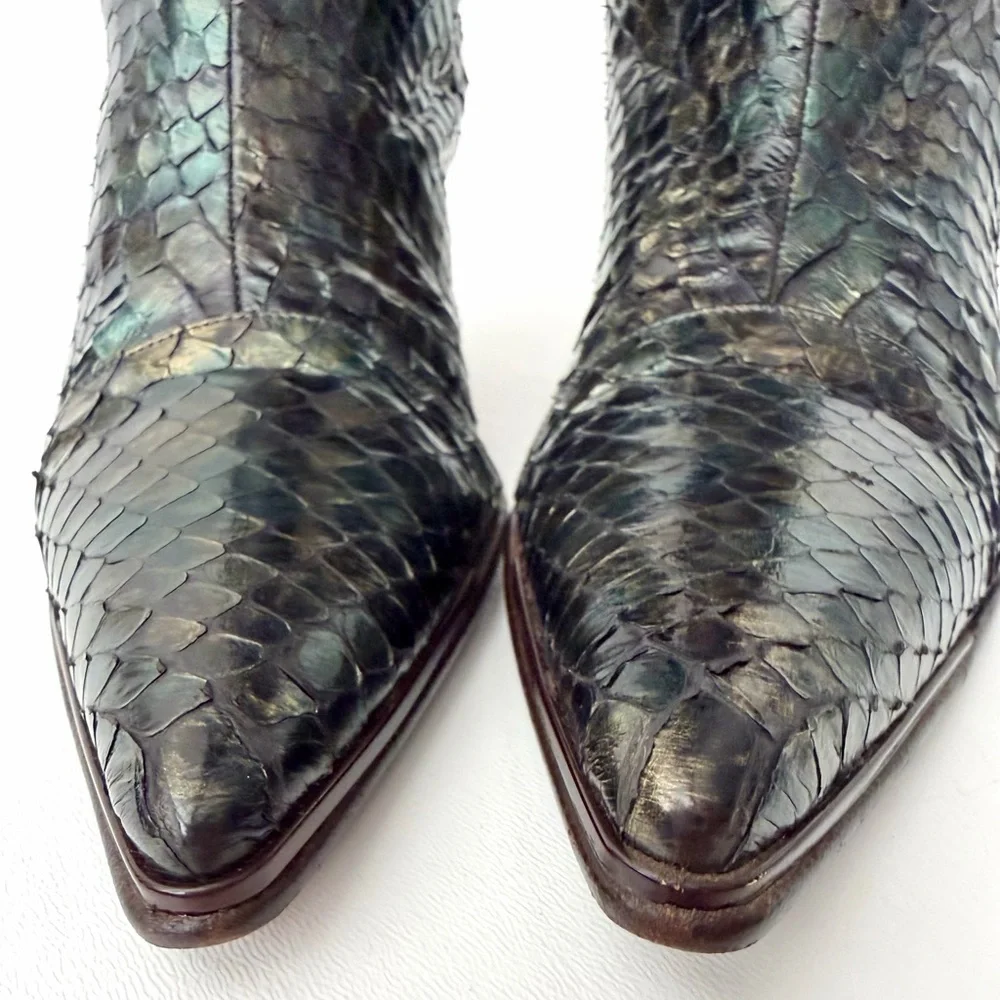 GUCCI | Tom Ford Runway Spring 1997 Iridescent Python Knee High Boots US 6.5